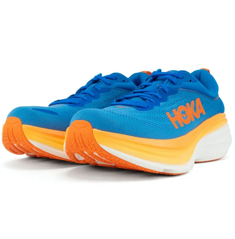 Hoka One One Men's Bondi 8 Coastal Sky/Vibrant Orange - WIDE-2